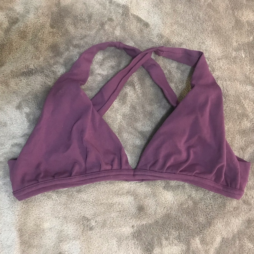 LaLa Land Low Cut Crisscross Halter Yoga Top S